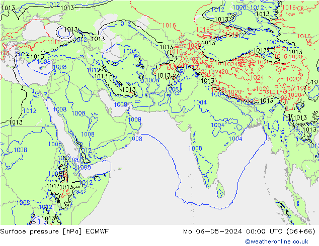 Pressione al suolo ECMWF lun 06.05.2024 00 UTC