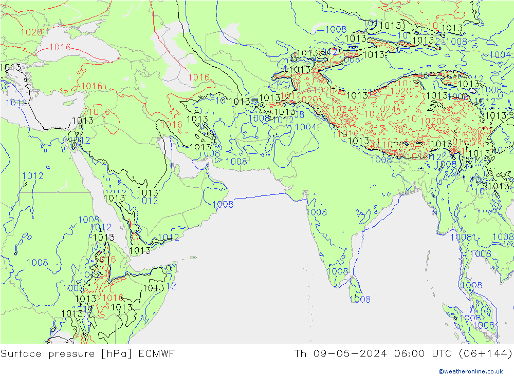 Surface pressure ECMWF Th 09.05.2024 06 UTC