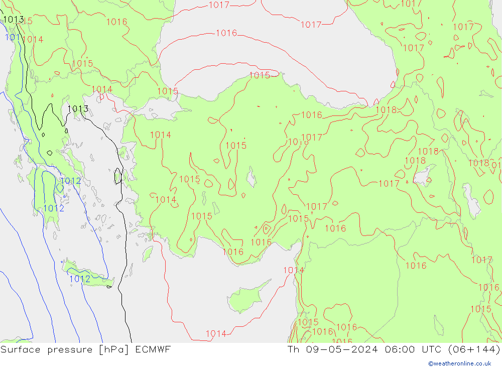 Yer basıncı ECMWF Per 09.05.2024 06 UTC