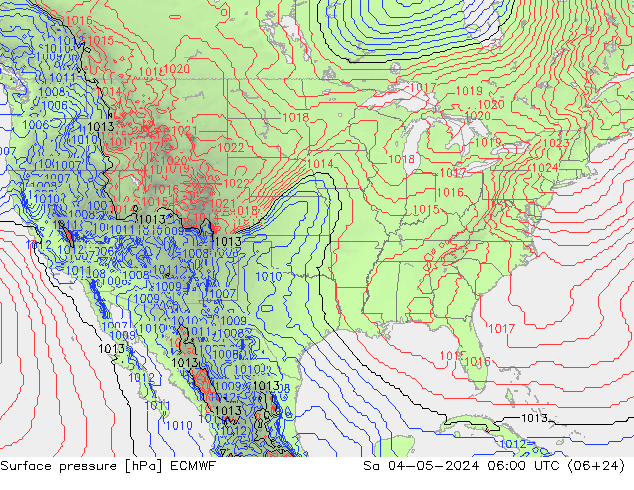 pressão do solo ECMWF Sáb 04.05.2024 06 UTC