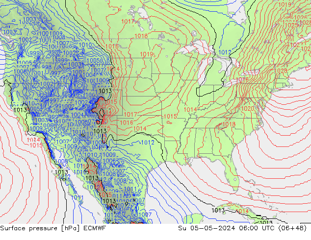 Surface pressure ECMWF Su 05.05.2024 06 UTC