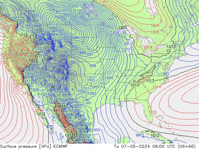 Yer basıncı ECMWF Sa 07.05.2024 06 UTC