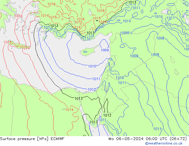 Surface pressure ECMWF Mo 06.05.2024 06 UTC