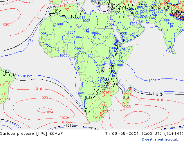 Surface pressure ECMWF Th 09.05.2024 12 UTC