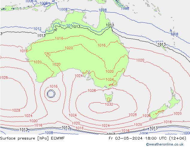 Luchtdruk (Grond) ECMWF vr 03.05.2024 18 UTC