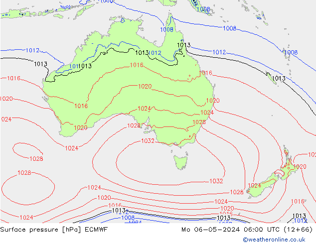 Pressione al suolo ECMWF lun 06.05.2024 06 UTC