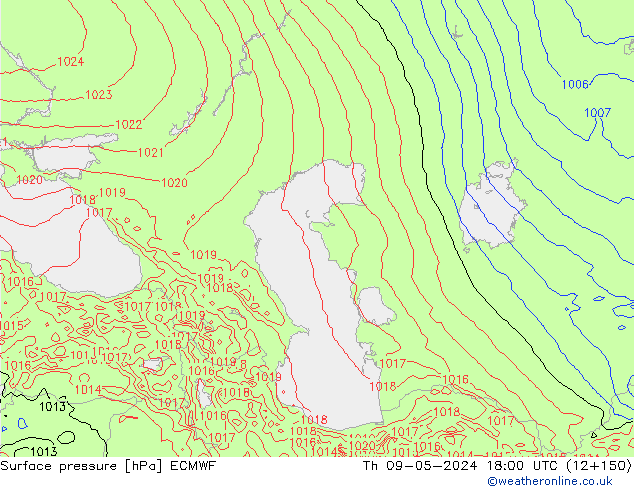 Yer basıncı ECMWF Per 09.05.2024 18 UTC