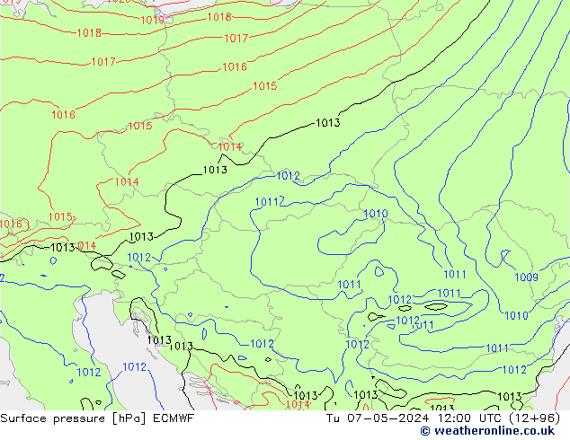 ciśnienie ECMWF wto. 07.05.2024 12 UTC