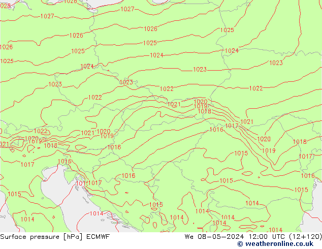 pression de l'air ECMWF mer 08.05.2024 12 UTC