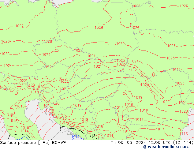 Bodendruck ECMWF Do 09.05.2024 12 UTC