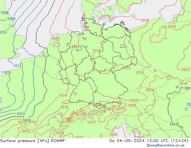 Bodendruck ECMWF Sa 04.05.2024 12 UTC