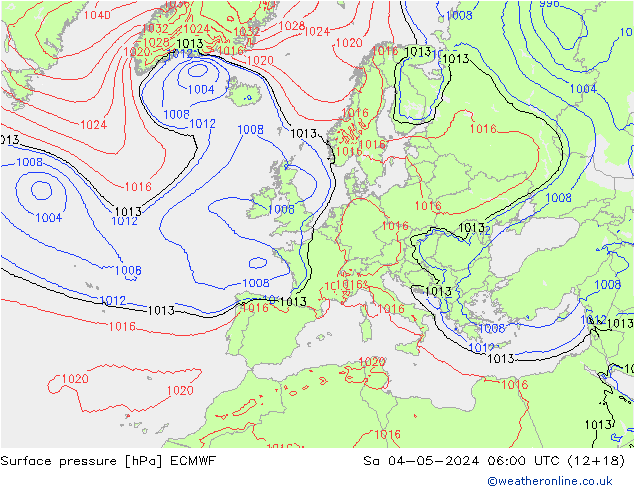 Surface pressure ECMWF Sa 04.05.2024 06 UTC