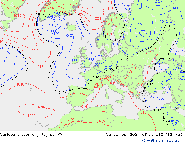 Bodendruck ECMWF So 05.05.2024 06 UTC