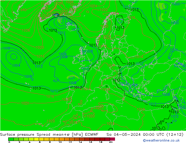 Bodendruck Spread ECMWF Sa 04.05.2024 00 UTC