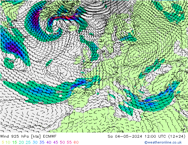 Wind 925 hPa ECMWF Sa 04.05.2024 12 UTC