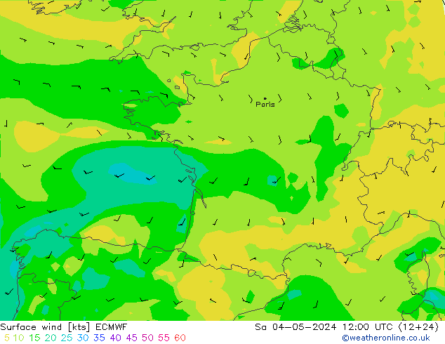 Bodenwind ECMWF Sa 04.05.2024 12 UTC