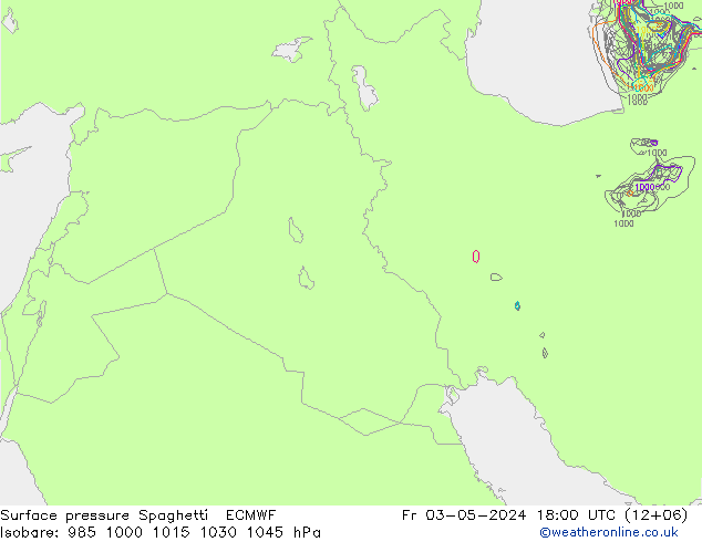 Surface pressure Spaghetti ECMWF Fr 03.05.2024 18 UTC