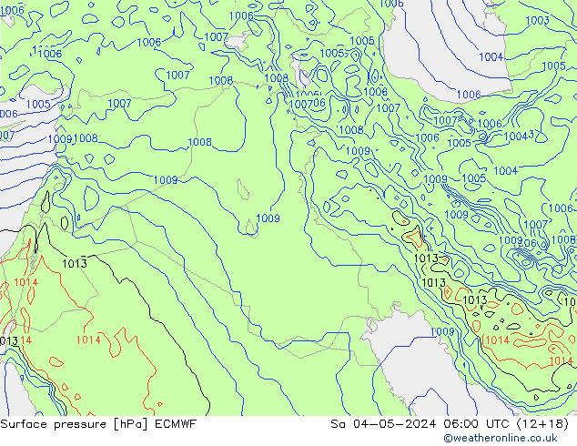 Pressione al suolo ECMWF sab 04.05.2024 06 UTC