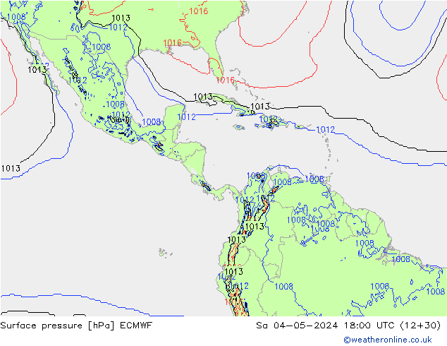 Surface pressure ECMWF Sa 04.05.2024 18 UTC