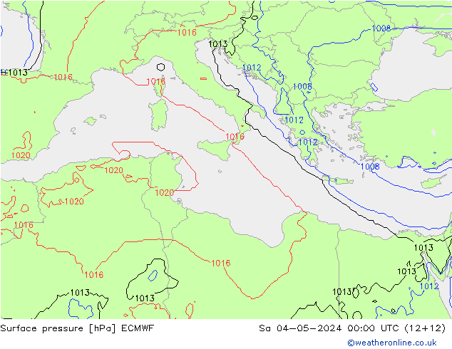 Yer basıncı ECMWF Cts 04.05.2024 00 UTC