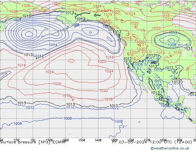 Yer basıncı ECMWF Cu 03.05.2024 12 UTC