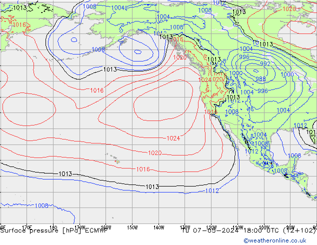 Surface pressure ECMWF Tu 07.05.2024 18 UTC