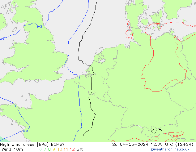 yüksek rüzgarlı alanlar ECMWF Cts 04.05.2024 12 UTC