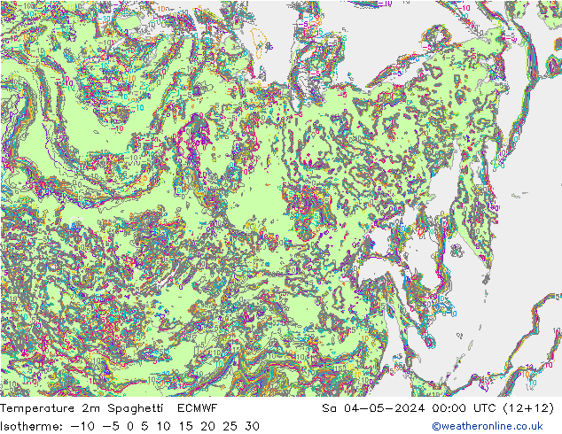 Sıcaklık Haritası 2m Spaghetti ECMWF Cts 04.05.2024 00 UTC