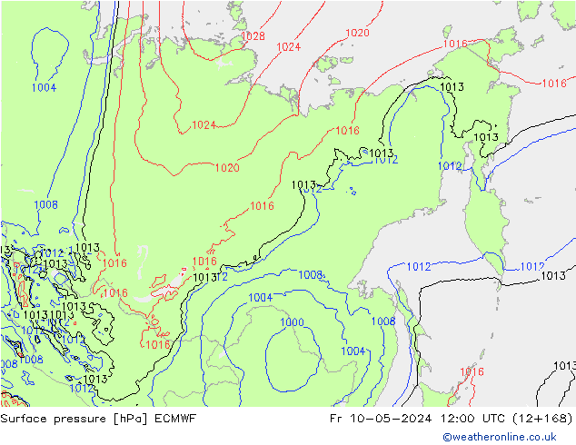 pression de l'air ECMWF ven 10.05.2024 12 UTC