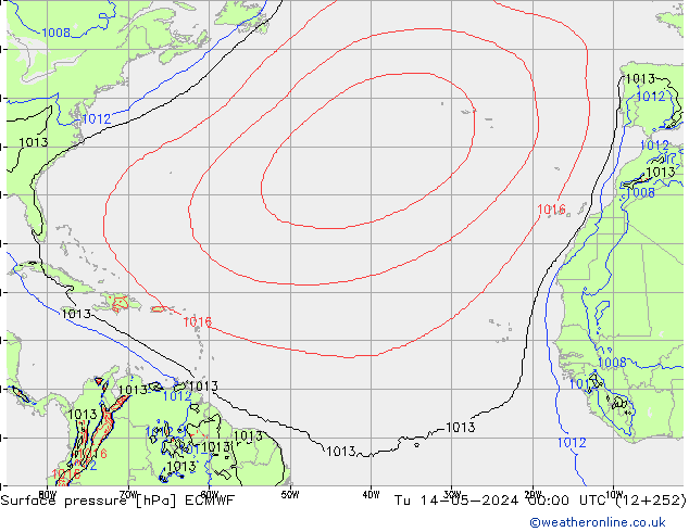 Yer basıncı ECMWF Sa 14.05.2024 00 UTC