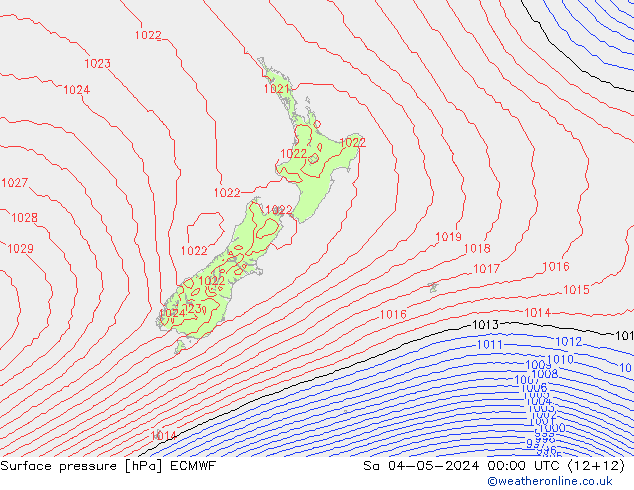 приземное давление ECMWF сб 04.05.2024 00 UTC