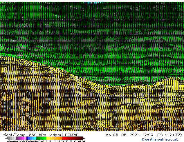 Hoogte/Temp. 850 hPa ECMWF ma 06.05.2024 12 UTC
