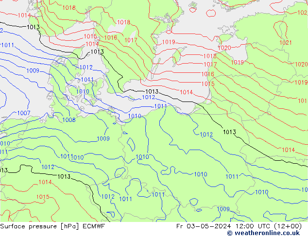 приземное давление ECMWF пт 03.05.2024 12 UTC