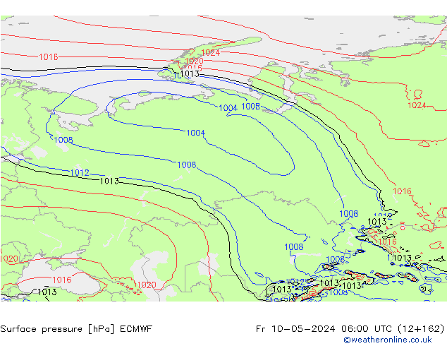 Yer basıncı ECMWF Cu 10.05.2024 06 UTC