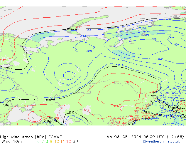 High wind areas ECMWF Mo 06.05.2024 06 UTC