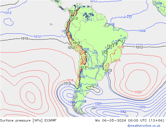 Luchtdruk (Grond) ECMWF ma 06.05.2024 06 UTC