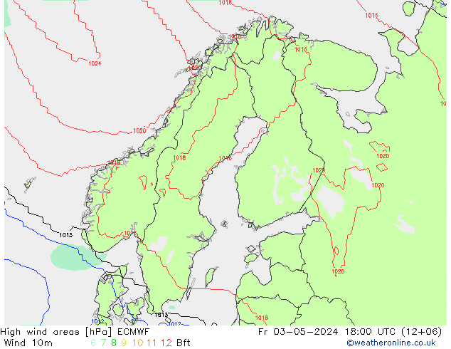 High wind areas ECMWF Fr 03.05.2024 18 UTC