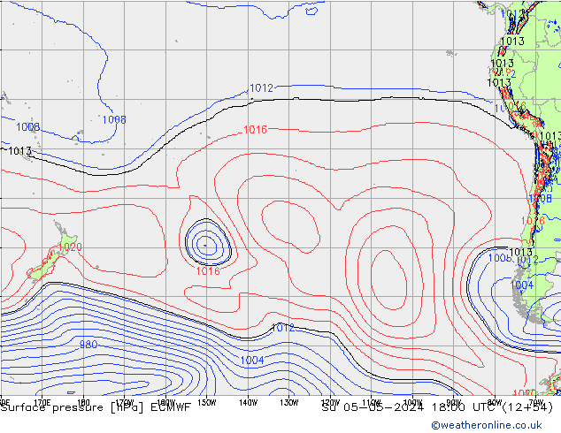 Presión superficial ECMWF dom 05.05.2024 18 UTC