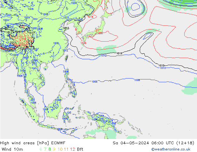 High wind areas ECMWF  04.05.2024 06 UTC