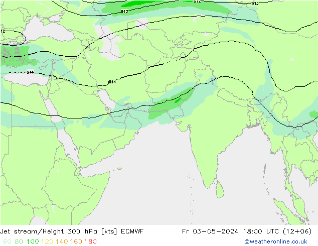 高速氣流 ECMWF 星期五 03.05.2024 18 UTC