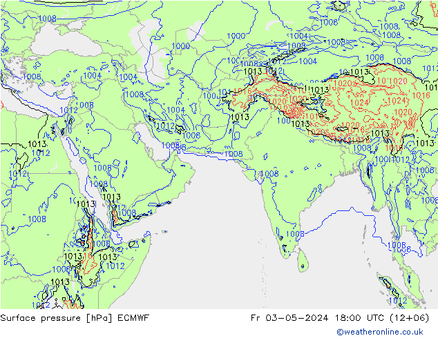 地面气压 ECMWF 星期五 03.05.2024 18 UTC