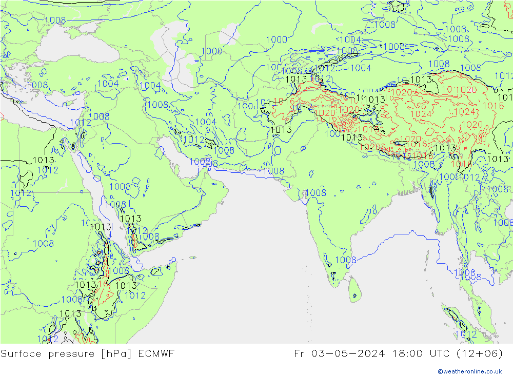 地面气压 ECMWF 星期五 03.05.2024 18 UTC