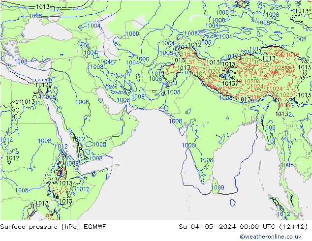 Presión superficial ECMWF sáb 04.05.2024 00 UTC