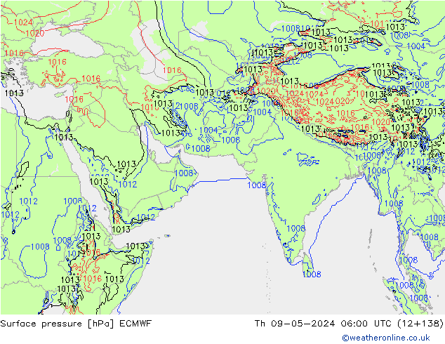 Surface pressure ECMWF Th 09.05.2024 06 UTC