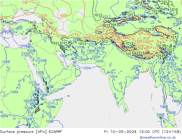 Luchtdruk (Grond) ECMWF vr 10.05.2024 12 UTC