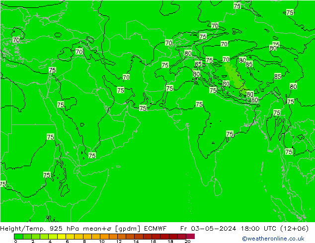 Height/Temp. 925 hPa ECMWF 星期五 03.05.2024 18 UTC