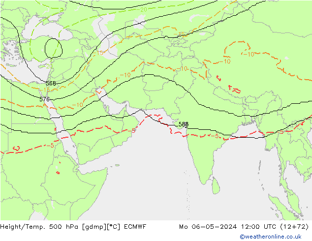 Height/Temp. 500 гПа ECMWF пн 06.05.2024 12 UTC