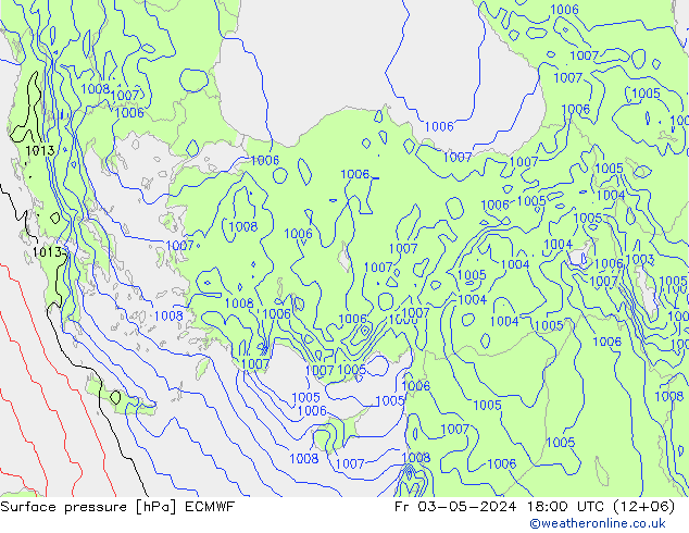 ciśnienie ECMWF pt. 03.05.2024 18 UTC