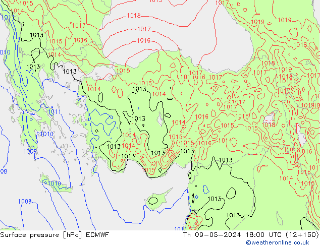 Bodendruck ECMWF Do 09.05.2024 18 UTC