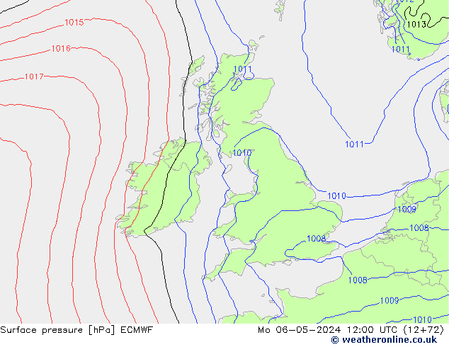 pressão do solo ECMWF Seg 06.05.2024 12 UTC